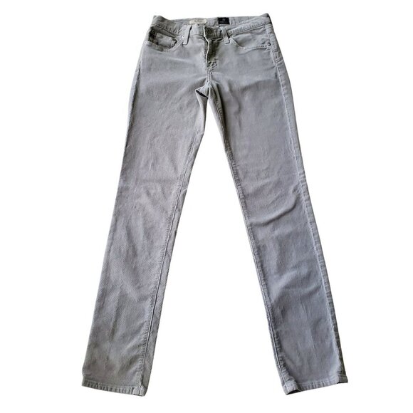 AG Adriano Goldschmied the Stevie Slim Straight Fine Wale Corduroy Gray Jeans 29 - Picture 2 of 14
